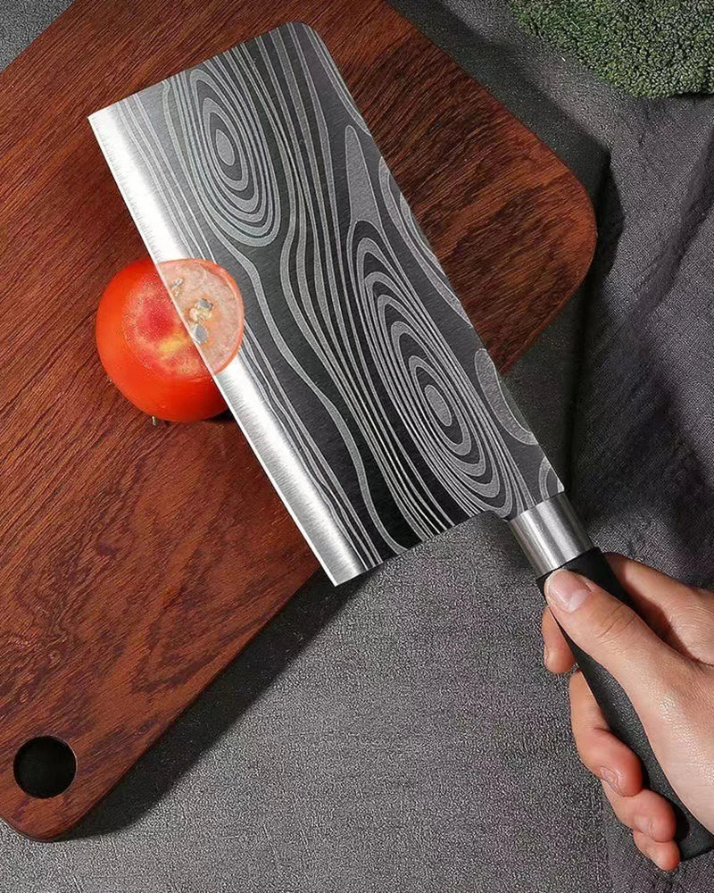 Laser Damascus patroon Keukenmessen Scharen Slijpstavenset Roestvrij staal Scherpe snij-koksmes Kookgereedschap