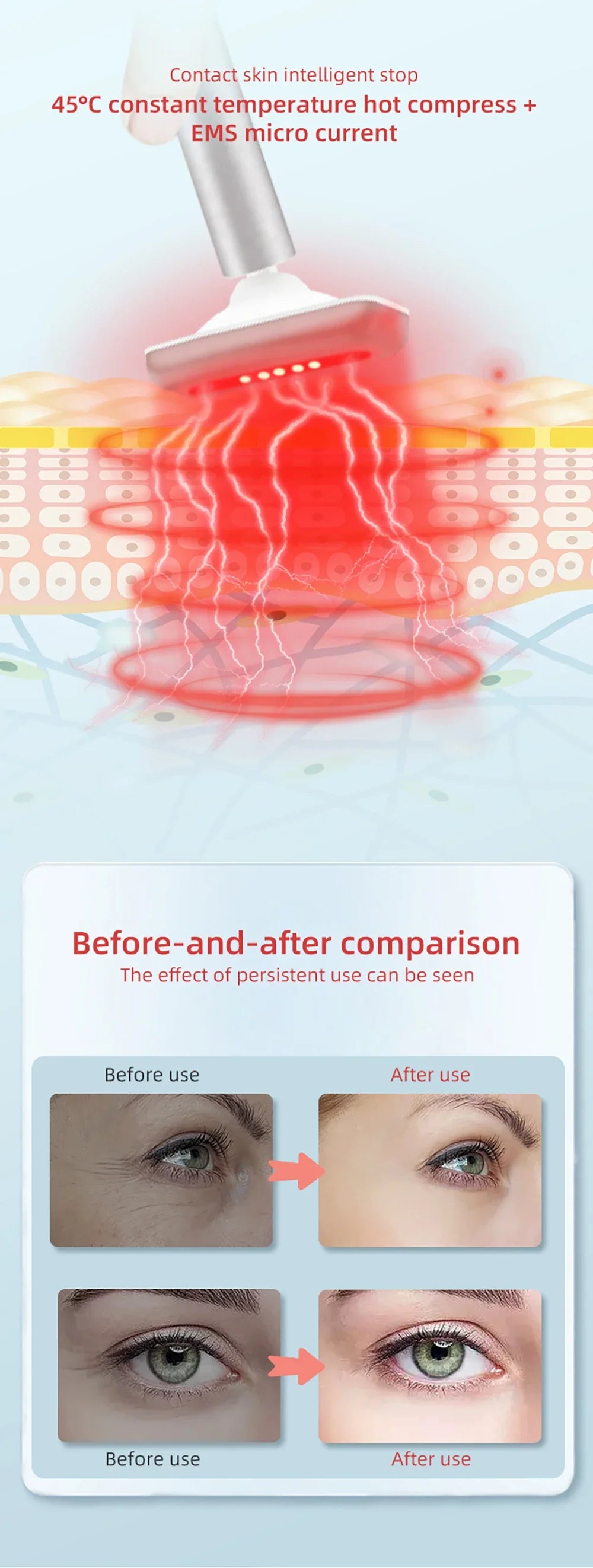 7-in-1 LED-lichttherapie-oogapparatuur voor huidverzorging thuis