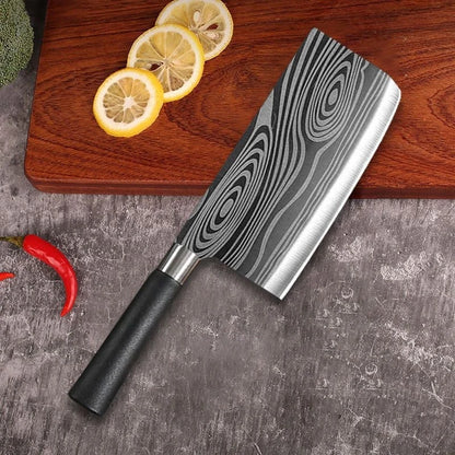 Laser Damascus patroon Keukenmessen Scharen Slijpstavenset Roestvrij staal Scherpe snij-koksmes Kookgereedschap